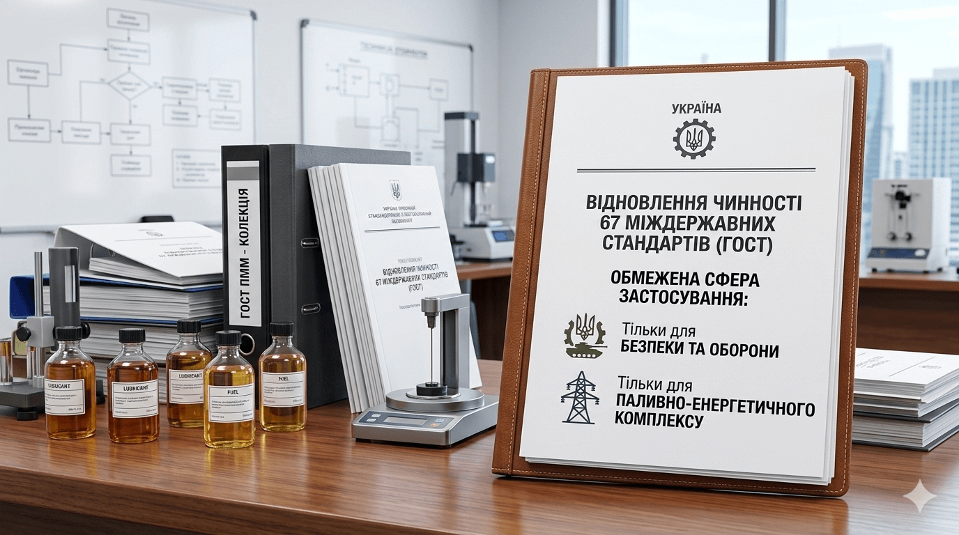 Відновлено дію 67 стандартів ГОСТ для паливно-мастильних матеріалів: Наказ УкрНДНЦ № 23